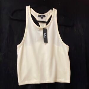 Lulu's Light Yellow Fitted Crop Tank Top